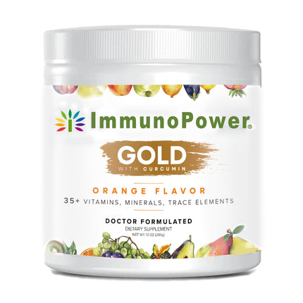 ImmunoPower Gold - Immune Support - Targeted to Help Increase Natural Killer Cell Activity with 35+ Vitamins Minerals Nutrients (2,193 mg Active Ingredients per Scoop/Serving) - Orange Flavor