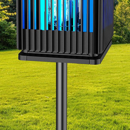Solar Bug Zapper Outdoor, Solar Mosquito Zapper Outdoor with Ground Bracket, AUTO On/Off Solar Fly Zapper with Illuminated Light, Rechargeable Cordless Mosquito Traps for Camping Paito Backyard Garden