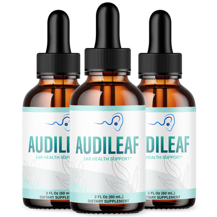 (3 Pack) Audileaf Drops, Audileaf Ear Health Support with All Natural Ingredients, Advanced Health and Wellness Support Supplement with Maximum Strength Multivitamins Hearing Support (90 Servings)