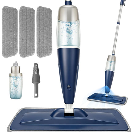 Microfiber Spray Mop for Hardwood Floors Cleaning with 3 Washable Pads