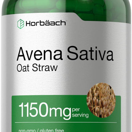 Horbäach Avena Sativa Extract | 200 Capsules | Oat Straw Extract | Non-GMO, Gluten Free