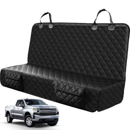 PETICON Dog Car Seat Covers for Truck Ford f150/Ram1500/GMC Canyon/Silverado, Waterproof Pet Back Seat Cover for Trucks, Scratchproof Nonslip Durable Rear Seat Cover for Dogs