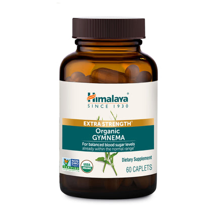 Himalaya Extra Strength Organic Gymnema Sylvestre, 30 Day Supply - Herbal Metabolism Support - USDA Organic, Additive Free, Non-GMO, Vegan, Gluten Free, 1,085 mg, 60 Caplets