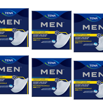Tena Men Maximum Male Incontinent Pad Cup Shape 8" L 50600, Maximum, 120 Ct