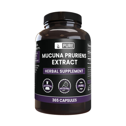 Pure Original Ingredients Mucuna Pruriens (365 Capsules) No Magnesium Or Rice Fillers, Always Pure, Lab Verified
