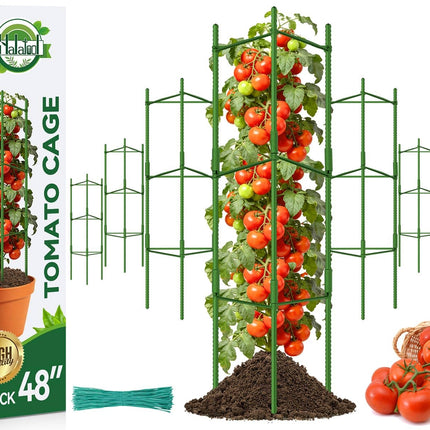 Halatool 8 Pack Tomato Cages for Garden, Up to 48in (4FT) Trellis