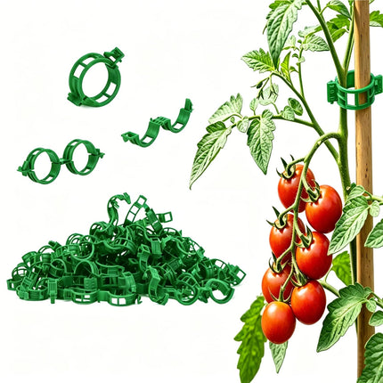 Mqacpu 50Pcs Tomato Clips,Plastic Trellis Clip Secured Plant Support Clips