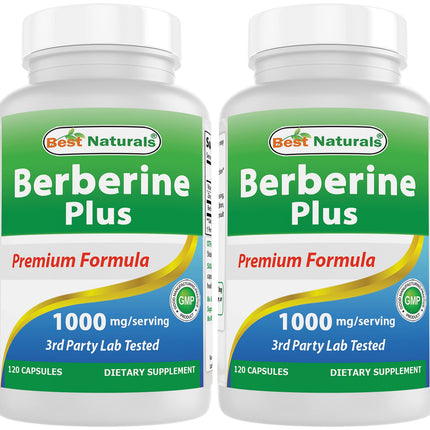 Best Naturals Berberine Plus 1000 mg/Serving 120 Capsules (120 Count (Pack of 2))