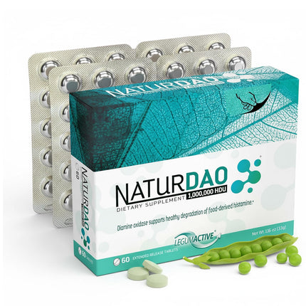 NATURDAO® DAO enzyme 1,000,000 HDU per tablet - DAO Enzyme Supplement - Histamine Block - Diamine Oxidase - Food Intolerance - 60 Extended Release Tablets