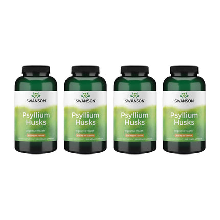 Swanson Psyllium Husk Dietary Fiber Supplement 610 mg 300 Capsules - (4 Pack)