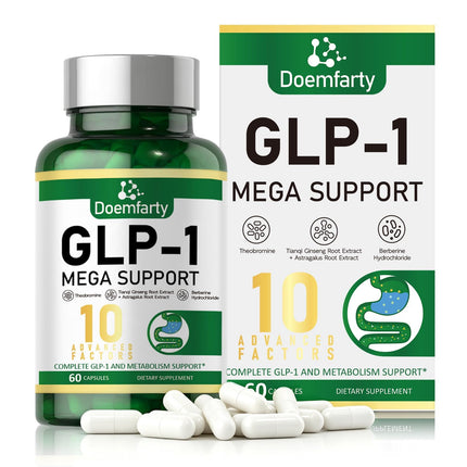 doemfarty GLP-1 Supplement, GLP-1 Support Capsules with Berberine, Naturally GLP1 Production, GLP-1 Probiotic Capsules for Women & Men, 60 Count