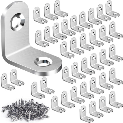 DOUDOULE 40PCS L Bracket Corner Brace Set, Stainless Steel Corner Bracket