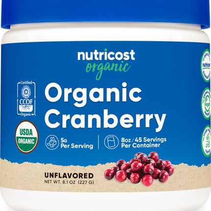 Nutricost Organic Cranberry Powder, 8 oz, 5G per Serving - Non-GMO, Gluten-Free