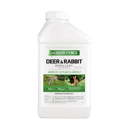 Liquid Fence Deer And Rabbit Repellent Concentrate 32 Ounces, Apply Year-Round