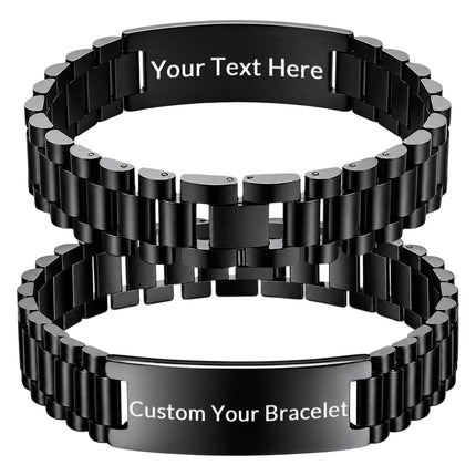 JUBOPE Custom Engraved Bracelets for Men,Adjustable Waterproof