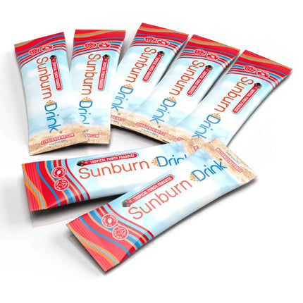 Hydration & Skin Recovery Drink Mix –Sunburn Relief - All-Natural, No Sugar – Collagen, CoQ10, Vitamin E, Aloe, Antioxidants – Supports Healthy Skin & After-Sun Recovery – 7 Stick Pack