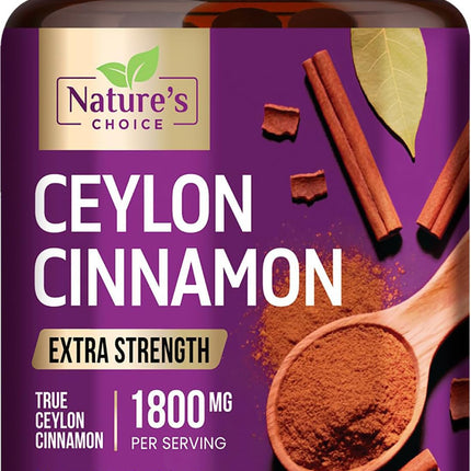 Ceylon Cinnamon Capsules - Certified Organic Ceylon Cinnamon Powder - 100% Extra Strength Cinnamon Pills - Energy & Heart Support - Gluten Free & Sugar Free Supplement - Bottled in USA - 120 Capsules