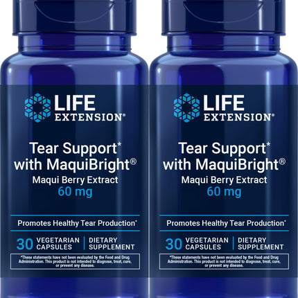 Life Extension Tear Support with MaquiBright 60 mg, 30 Vegetarian Capsules (Pack of 2)
