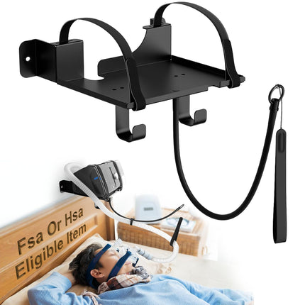 CPAP Wall Mount Shelf Compatible with ResMed AirSense 10 with Adjustable Angle CPAP Hose Holder and Hook for CPAP Tube & Mask [Avoid Hose Entanglement], CPAP Supplies Stand for Bedside Organization
