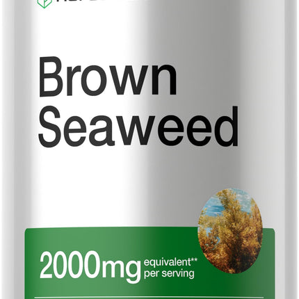 Horbäach Brown Seaweed Extract Capsules | 200 Pills | Fucoxanthin Supplement | Non-GMO, Gluten Free