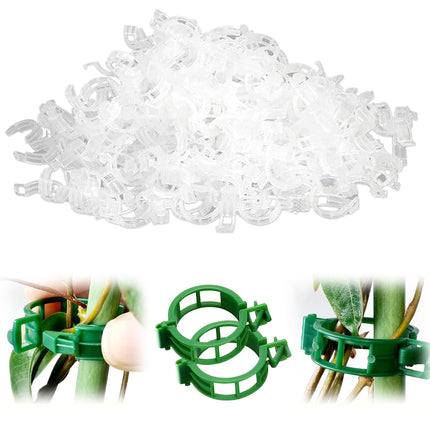 Secured Plastic Plant Clip, 2026 Upgrade Plant Fixing Clips for Climbing Plants Plastic Support for Garden,Reusable Plastic Trellis Clips Tomato Grape Vine Vegetables Plant Fixing Clips (100, White)
