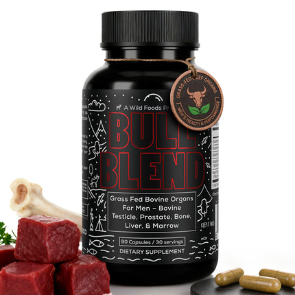 Wild Grass Fed Beef Organ Supplement for Men - Complete Ancestral Nutrition Complex with Beef Liver, Testicle, Prostate & Bone Matrix - Organ Meat Supplements - 30 Day Supply