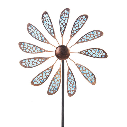 DREAMYSOUL Outdoor Wind Spinner 33" Metal Wind Sculpture Waterproof Fluorescence Wind Spinners for Garden Patio Lawn Decoration