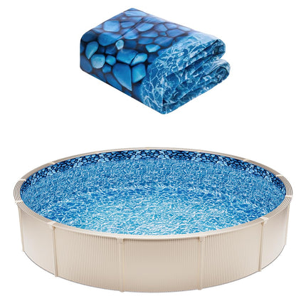 VEVOR 8-ft Round Above Ground Pool Liner, Overlap Pool Liners, Standard Gauge Vinyl, 48-to-54inch Wall Height, Designed for Steel Sided Above-Ground Swimming Pools
