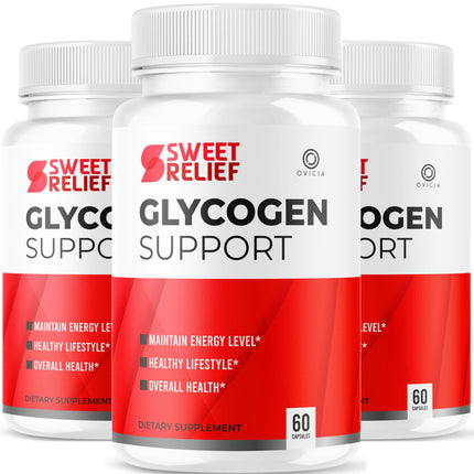 (3 Pack) Sweet Relief Glycogen Support Capsules - SweetRelief Advanced Formula, Support SweetRelief Daily Pills All Natural Ingredients Premium for Health and Wellness, 180 Capsules for 3 Months