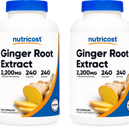 Nutricost Ginger Root Extract 550mg, 240 Capsules (2 Bottles)