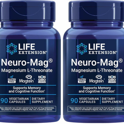 Life Extension Neuro-mag Magnesium L-threonate, 90 Count (Pack of 2)