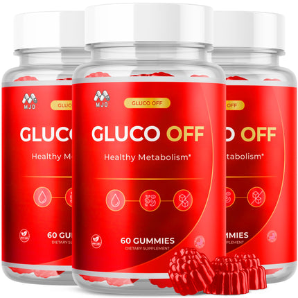 (3 Pack) Gluco Off Gummies, Official GlucoOff Supplement Gummys with All Natural Ingredients, Advanced Formula Gluco Off Gummies with Maximum Strength Health and Wellness Multivitamins (180 Gummies)