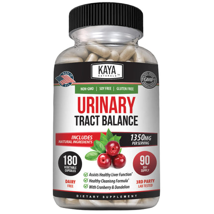 Kaya Naturals - D-Mannose - Urinary Tract UT Cleanse & Bladder Health - Made with Cranberry, Hibiscus & Dandelion Root - D Mannose Capsules Cranberry Supplement - 180 Veggie Capsules