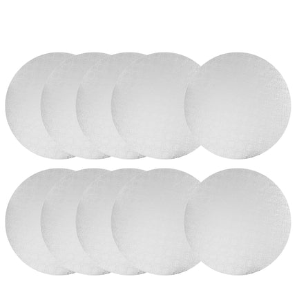 O'CREME Round Cake Drum Board 10 Inch White Wraparound 1/4 Thick