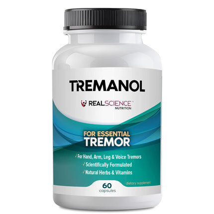 Tremanol Natural Aid Essential Tremor Relief Herbal Supplement for Neurological Support - Includes Vitamin B2 & B12, Passionflower & Skullcap for Hand Tremor Aids - Made in USA, 60 Caps