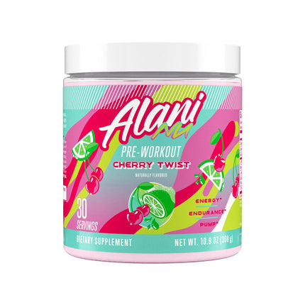 Alani Nu Pre Workout Powder Cherry Twist, Amino Energy Boost, Endurance Supplement, Sugar Free, 200mg Caffeine, L-Theanine, Beta-Alanine, L-Citrulline, 30 Servings