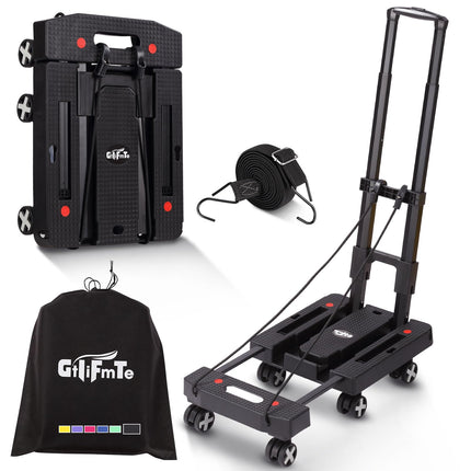 GtIiFmTe Foldable Hand Truck, Lightweight Luggage Cart for Airport Car Seat