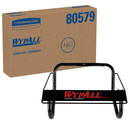 WypAll Jumbo Roll Wiper Dispenser, Wall Mounted Delivery, Black (80579)