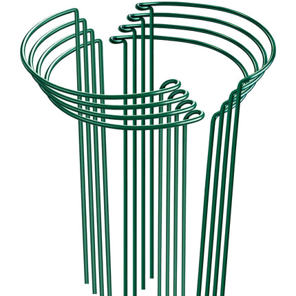 HiGift Peony Cages and Supports 24" H x 10" W, 8 Pack Tall Snake Plant Support Stake Half Round Metal Garden Stake for Indoor and Outdoor Plants, Flower Support Ring Border for Tomato,Hydrangea,Rose