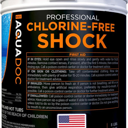 Aquadoc Non-Chlorine Spa Shock for Hot Tub - Chlorine Free Treatment & Enhanced Shock to Assist Bromine - Suitable Oxidizer - 5lbs