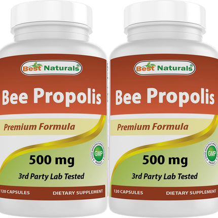 Best Naturals Bee Propolis 500 mg 120 Capsules (120 Count (Pack of 2))
