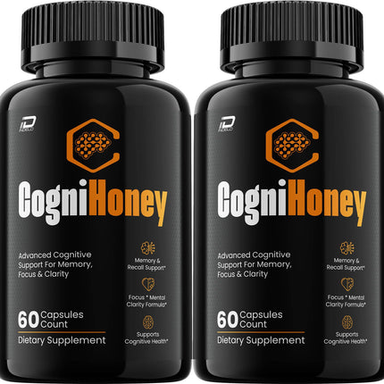 CogniHoney Capsules – Cogni Honey Pills Advanced Formula Natural Blend Focus Memory Support and Reviews - 2 Pack - 120 Capsules