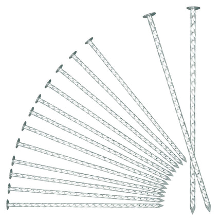 JPOIP 8" Heavy Duty Spiral Landscape Spikes - Solid Galvanized Metal Garden Stakes for Fixing Paver Edging, Weed Barriers, Artificial Turf, Tent and More (100 Pack)