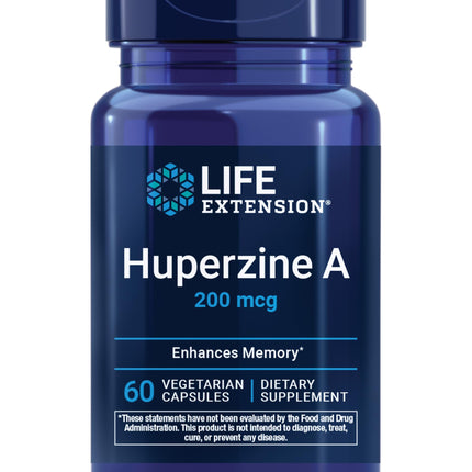 Life Extension Huperzine A, Memory Health, Cognitive Health, Chinese Club Moss Extract, Gluten-Free, Non-GMO, Vegetarian, 60 Capsules