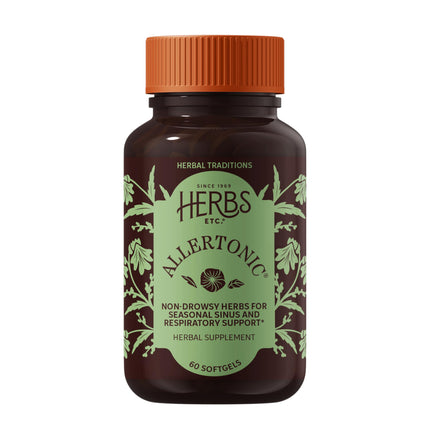 Herbs Etc. Allertonic Softgels - Herbal Allergy Supplement for Respiratory Support - Stinging Nettle, Eyebright & Fresh Mullein - Gluten-Free & Organic - 60 Count (60 Servings)