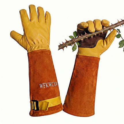 wfkwcxw Long Gardening Gloves, Yellow, Small