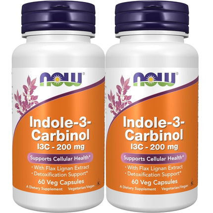 Indole-3-Carbinol (I3C) 200 mg - 60 Veg Capsules x 2 Bottles