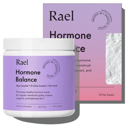 Rael Hormone Balance for Women, Inositol Powder Supplement - Vitamin B8, 40:1 Proven Ratio, Folic Acid for Ovarian Function (30 Servings)