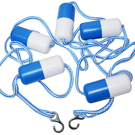ATIE 16' Swimming Pool Safety Divider Rope and Float Line with 2 Pre-Assembled Stainless Hooks and 5 Bi-Tone Floating Buoys for Effective Visibility (16 FT)