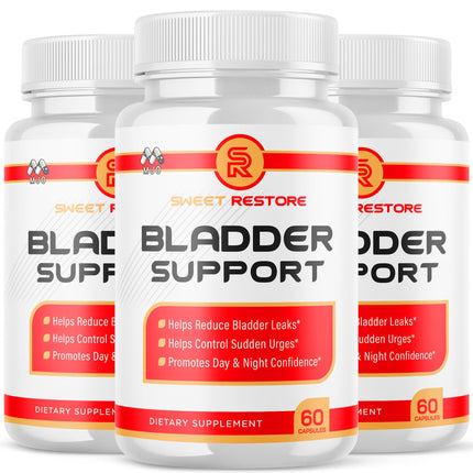 (3 Pack) Sweet Restore Bladder Control Capsules, Official Sweet Restore Bladder Control Pills with All Natural Ingredients, Support Bladder Health, Maximum Strength Vitamins Supplement (180 Capsules)